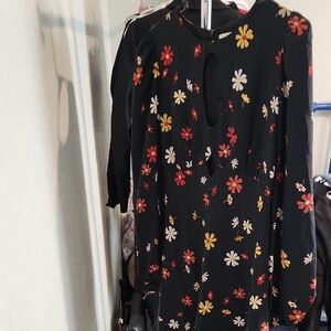 Wayf Black Floral Mini Dress